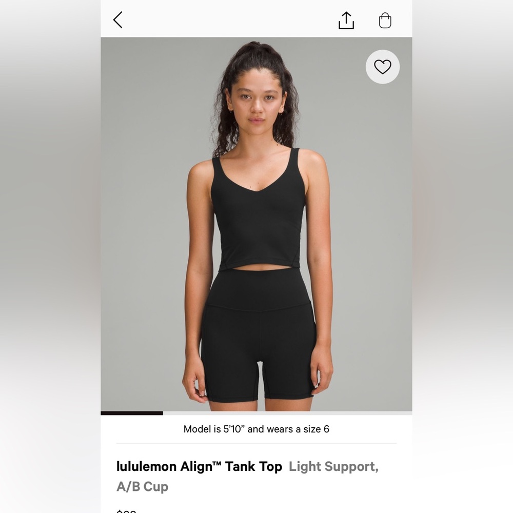 lululemon athletica Black Tank Top